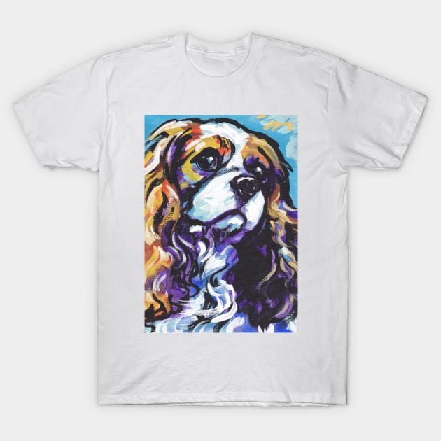 cavalier king charles spaniel Dog Bright colorful pop dog art T-Shirt by bentnotbroken11